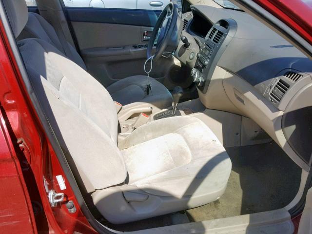 KNAFE121785532557 - 2008 KIA SPECTRA EX RED photo 5