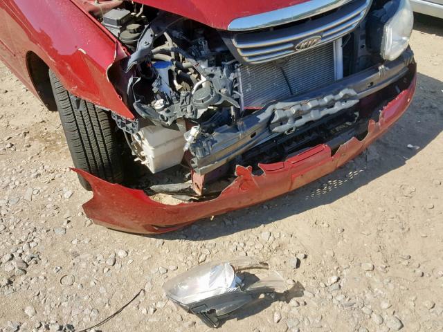 KNAFE121785532557 - 2008 KIA SPECTRA EX RED photo 9