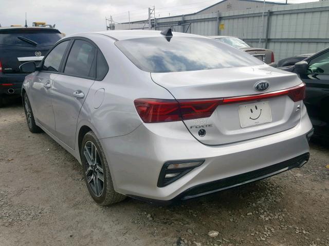 3KPF34AD7KE050723 - 2019 KIA FORTE GT L SILVER photo 3