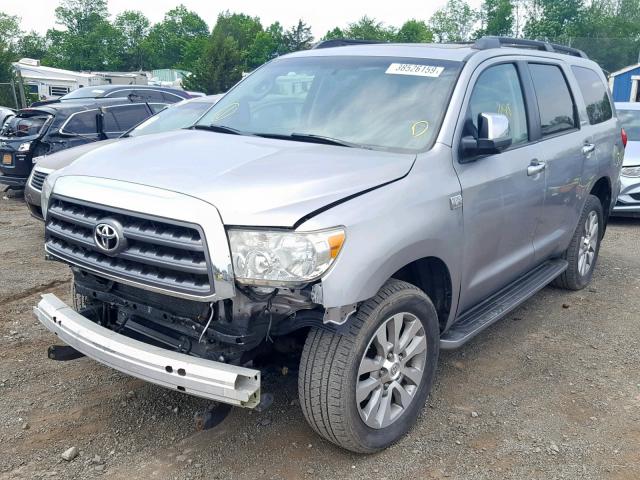 5TDJY5G14CS060695 - 2012 TOYOTA SEQUOIA LI SILVER photo 2