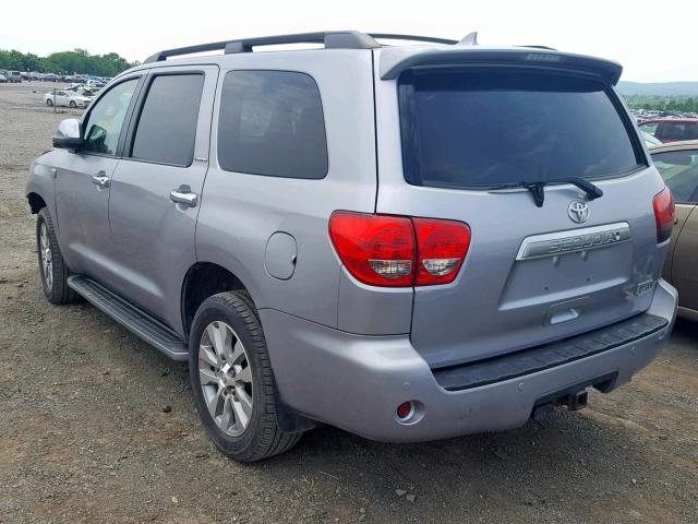 5TDJY5G14CS060695 - 2012 TOYOTA SEQUOIA LI SILVER photo 3