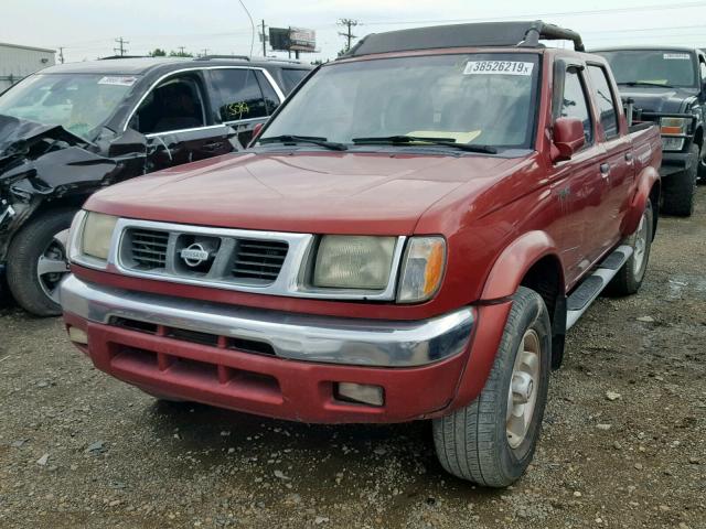 1N6ED27T3YC432997 - 2000 NISSAN FRONTIER C RED photo 2