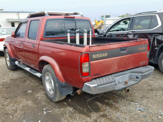 1N6ED27T3YC432997 - 2000 NISSAN FRONTIER C RED photo 3