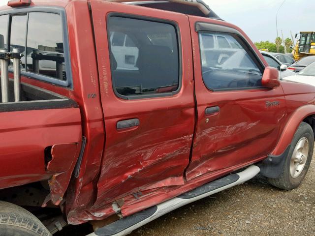 1N6ED27T3YC432997 - 2000 NISSAN FRONTIER C RED photo 9