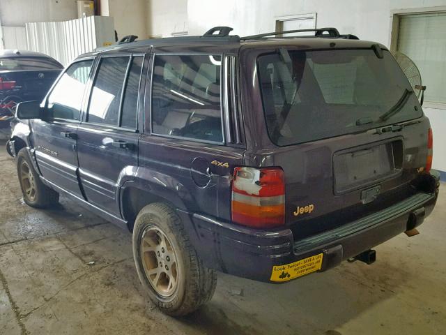 1J4GZ78Y0WC186874 - 1998 JEEP GRAND CHER BURGUNDY photo 3