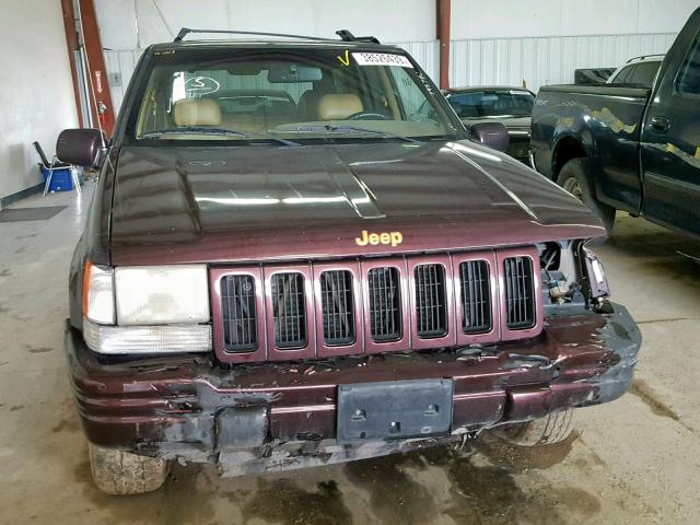 1J4GZ78Y0WC186874 - 1998 JEEP GRAND CHER BURGUNDY photo 9