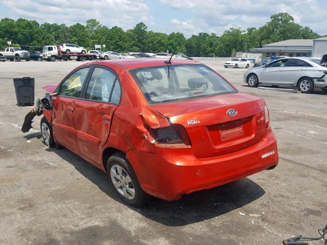 KNADH4A38A6647414 - 2010 KIA RIO LX RED photo 3