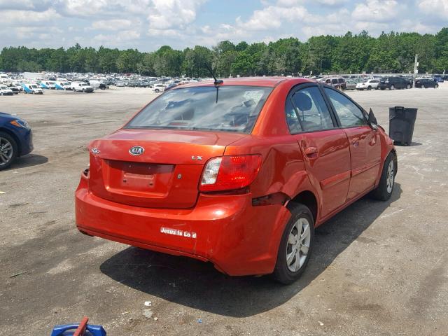 KNADH4A38A6647414 - 2010 KIA RIO LX RED photo 4