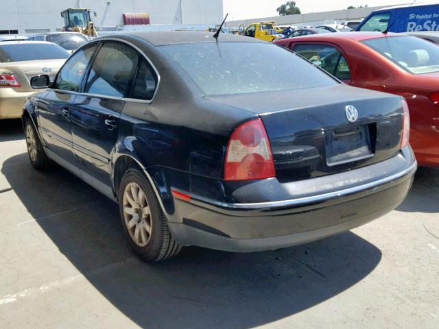 WVWPD63B92P138908 - 2002 VOLKSWAGEN PASSAT GLS BLACK photo 3