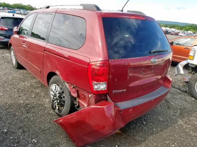 KNDMG4C74C6440849 - 2012 KIA SEDONA LX RED photo 3