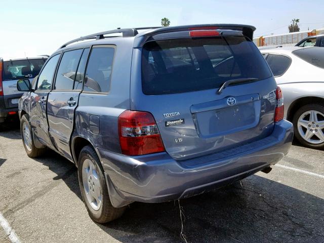 JTEDP21A740001552 - 2004 TOYOTA HIGHLANDER BLUE photo 3