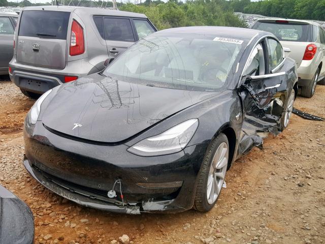 5YJ3E1EA2KF302447 - 2019 TESLA MODEL 3 BLACK photo 2