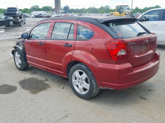 1B3HB28B68D779845 - 2008 DODGE CALIBER BURGUNDY photo 3