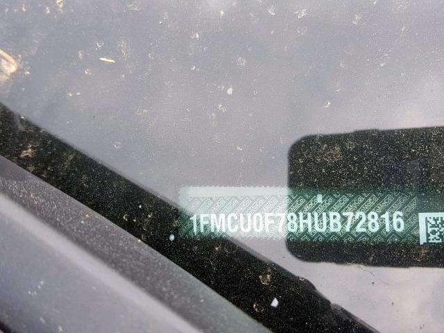 1FMCU0F78HUB72816 - 2017 FORD ESCAPE S GRAY photo 10