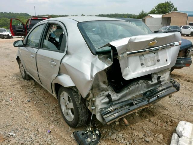 KL1TG56637B157920 - 2007 CHEVROLET AVEO LT SILVER photo 3