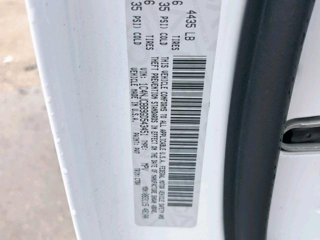 1C4NJCBB9GD543451 - 2016 JEEP COMPASS SP თეთრი ფოტო 10