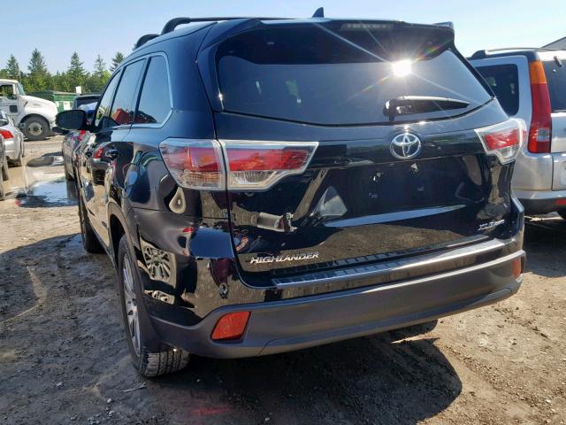 5TDJKRFH0GS500859 - 2016 TOYOTA HIGHLANDER BLACK photo 3