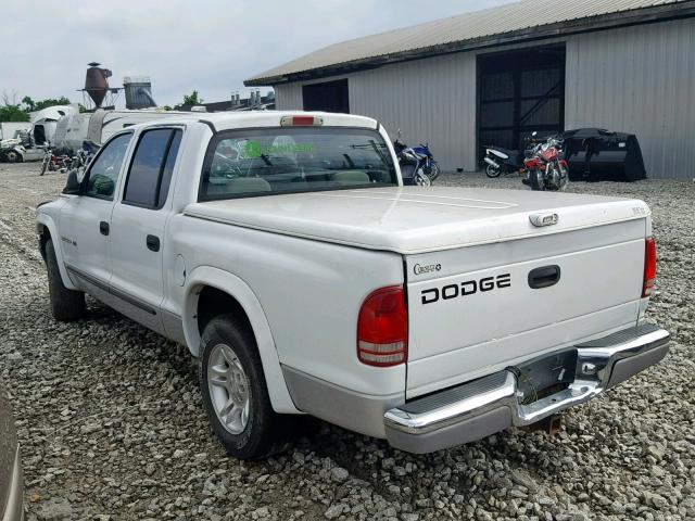 1B7HL2AN21S328624 - 2001 DODGE DAKOTA QUA WHITE photo 3