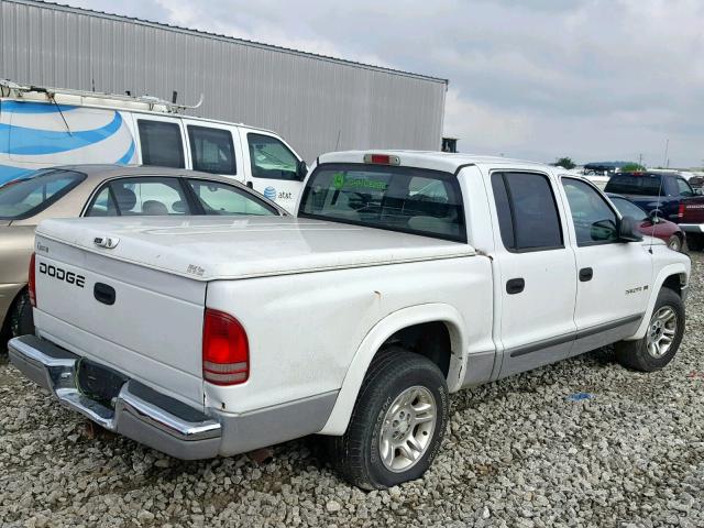 1B7HL2AN21S328624 - 2001 DODGE DAKOTA QUA WHITE photo 4