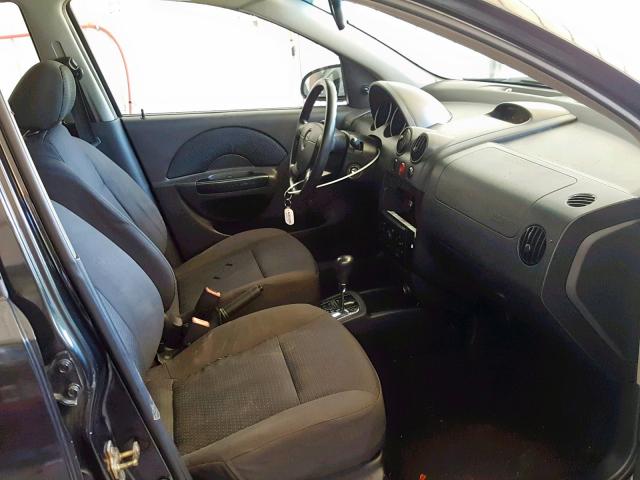 KL1TD66636B683946 - 2006 CHEVROLET AVEO BASE შავი ფოტო 5