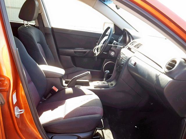 JM1BK343541196834 - 2004 MAZDA 3 HATCHBAC ORANGE photo 5