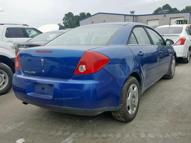 1G2ZF58B274122911 - 2007 PONTIAC G6 VALUE L BLUE photo 4