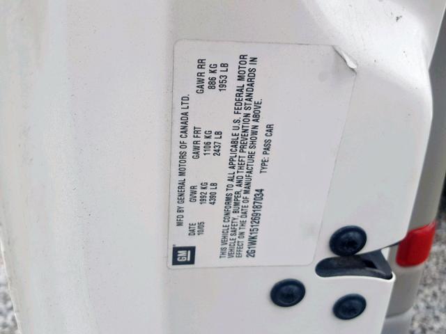 2G1WK151269187034 - 2006 CHEVROLET MONTE CARL Ağ foto 10