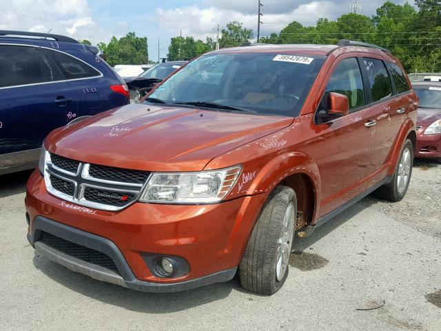 3C4PDCDG0ET198326 - 2014 DODGE JOURNEY LI ORANGE photo 2