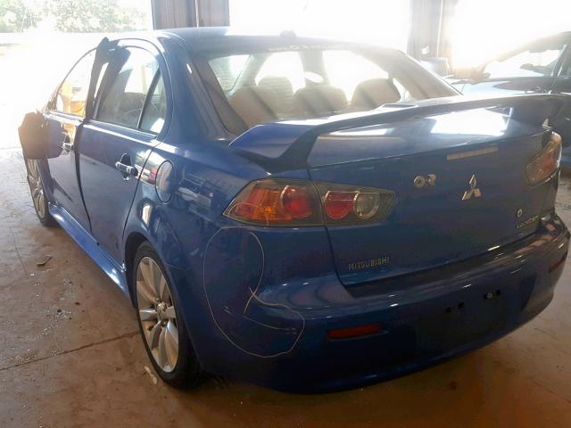 JA32U8FW0AU033113 - 2010 MITSUBISHI LANCER GTS BLUE photo 3