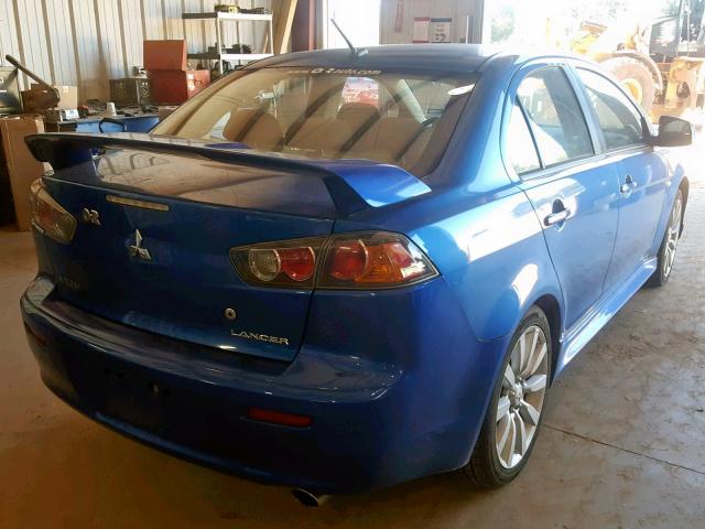 JA32U8FW0AU033113 - 2010 MITSUBISHI LANCER GTS BLUE photo 4