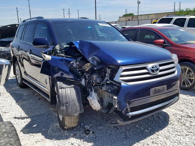 5TDZK3EH3DS098770 - 2013 TOYOTA HIGHLANDER BLUE photo 1