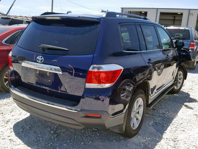 5TDZK3EH3DS098770 - 2013 TOYOTA HIGHLANDER BLUE photo 4