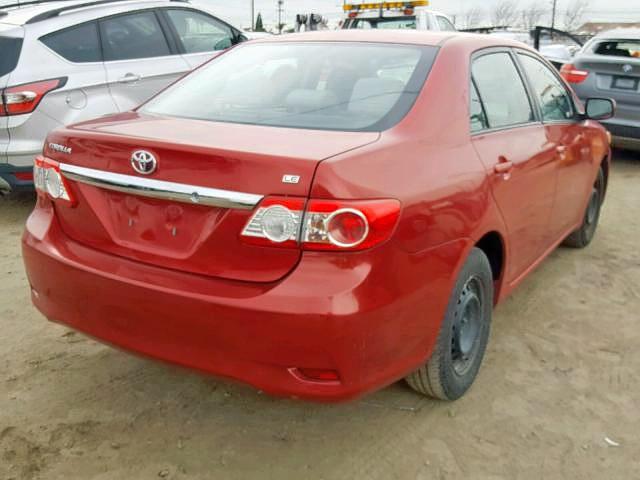 2T1BU4EEXBC558827 - 2011 TOYOTA COROLLA BA RED photo 4