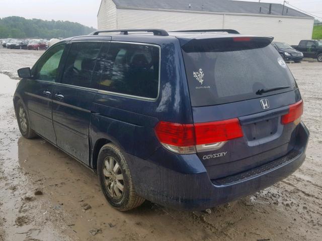 5FNRL38449B404134 - 2009 HONDA ODYSSEY EX BLUE photo 3