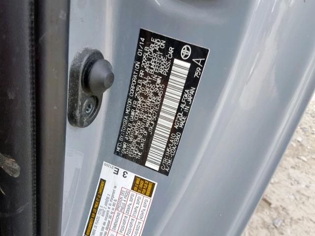 JTKJF5C71E3084515 - 2014 TOYOTA SCION TC GRAY photo 10