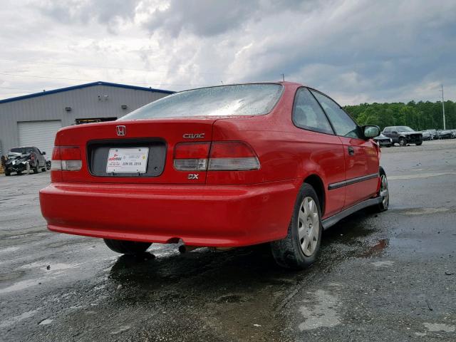 1HGEJ6224XL007192 - 1999 HONDA CIVIC DX RED photo 4