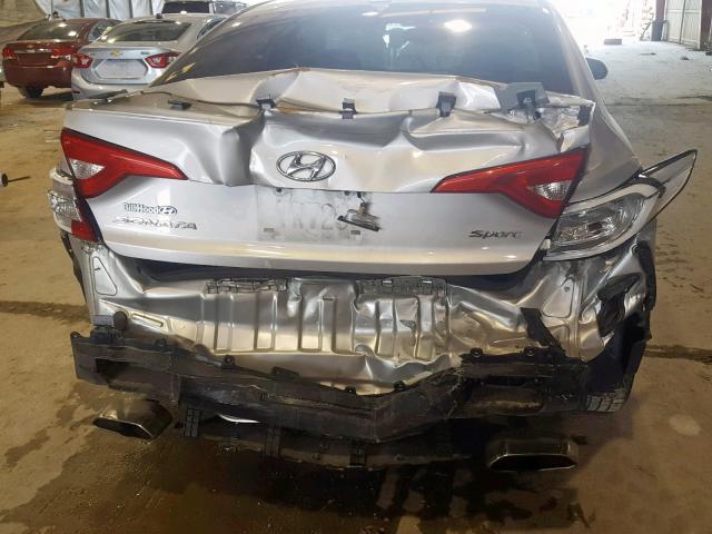 5NPE34AF9FH027295 - 2015 HYUNDAI SONATA SPO SILVER photo 9