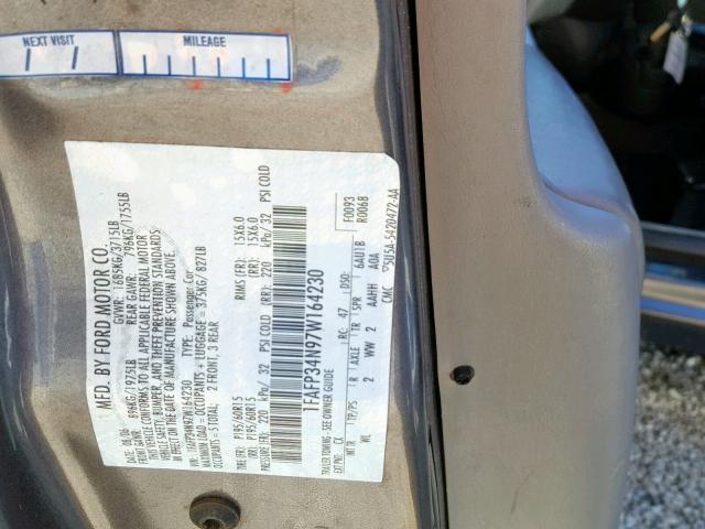 1FAFP34N97W164230 - 2007 FORD FOCUS ZX4 GRAY photo 10