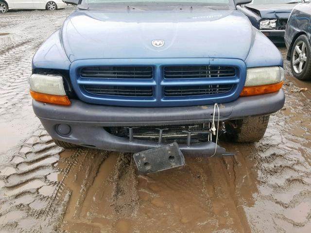 1D7HL12X23S148188 - 2003 DODGE DAKOTA SXT BLUE photo 9