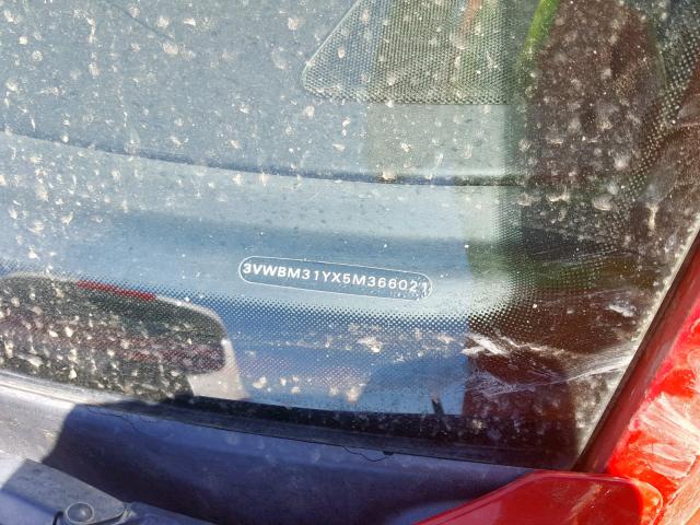 3VWBM31YX5M366021 - 2005 VOLKSWAGEN NEW BEETLE RED photo 10