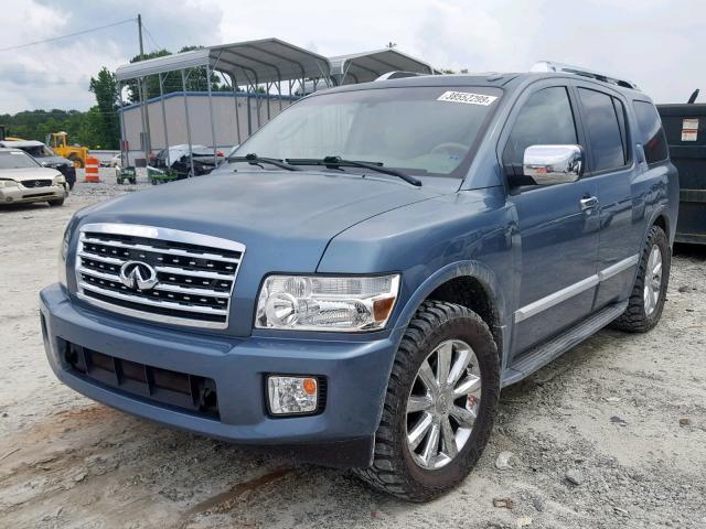 5N3AA08C48N905620 - 2008 INFINITI QX56 BLUE photo 2