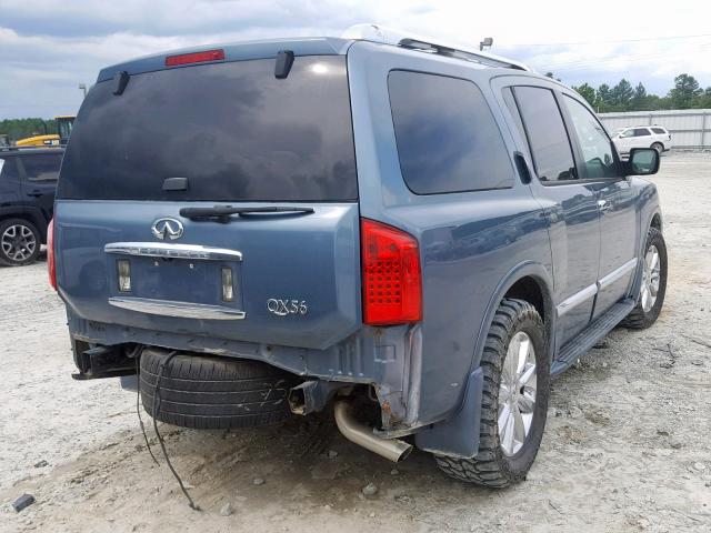 5N3AA08C48N905620 - 2008 INFINITI QX56 BLUE photo 4