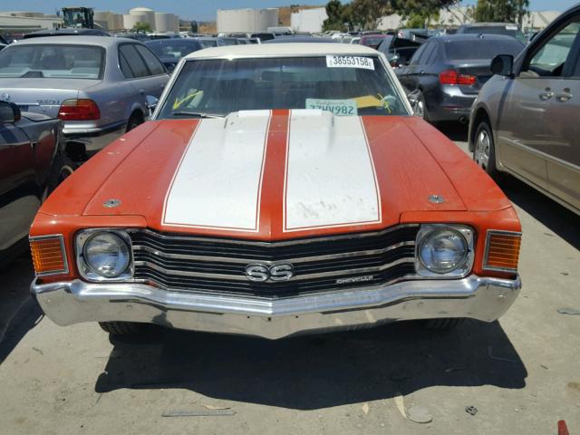 11D37J2R564869 - 1972 CHEVROLET CHEVELLE RED photo 10