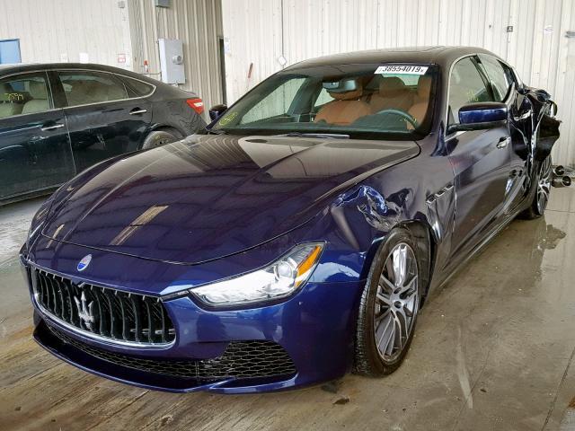 ZAM57XSA3F1141305 - 2015 MASERATI GHIBLI BLUE photo 2