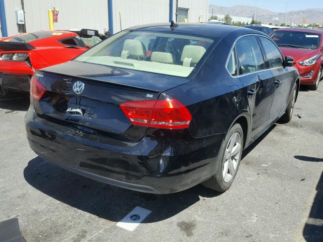 1VWBP7A3XDC026743 - 2013 VOLKSWAGEN PASSAT SE BLACK photo 4