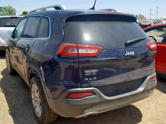 1C4PJMDB8FW635343 - 2015 JEEP CHEROKEE L BLUE photo 3