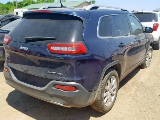 1C4PJMDB8FW635343 - 2015 JEEP CHEROKEE L BLUE photo 4