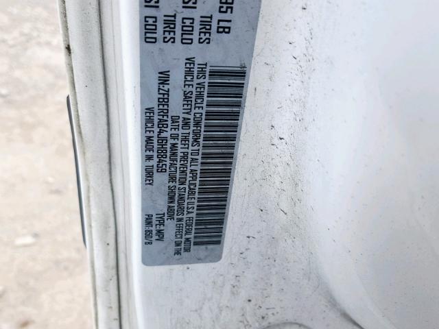 ZFBERFAB4J6H88459 - 2018 RAM PROMASTER 白色 照片 10