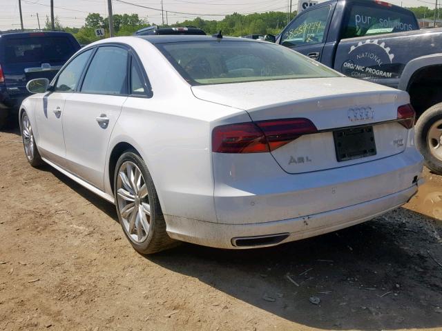 WAU44AFD5JN000499 - 2018 AUDI A8 L QUATT WHITE photo 3