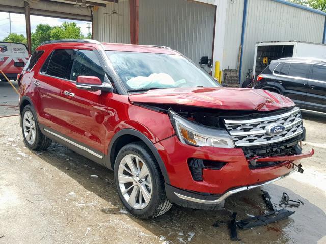 1FM5K7F8XKGB16883 - 2019 FORD EXPLORER L RED photo 1